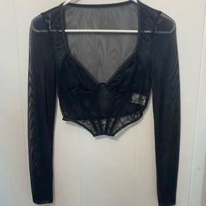Sheer black corset top
